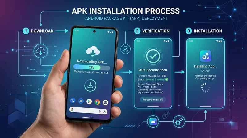 Android Package Kit APK Installation Process Diagram and Security Scan for Apkek Org