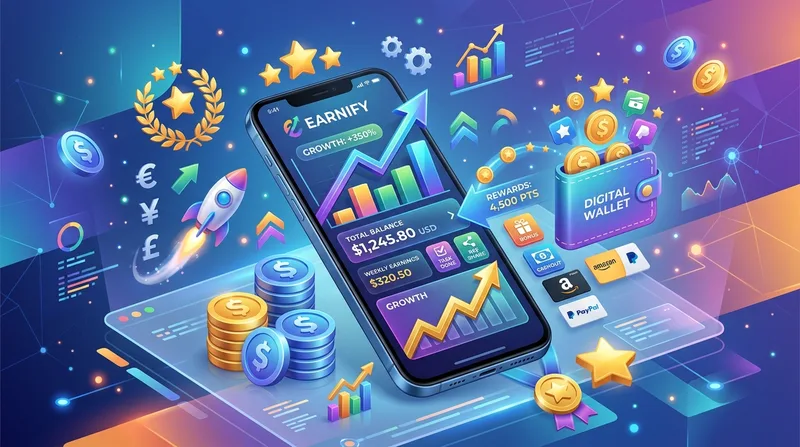 Mobile Earning Applications Concept Illustration and Digital Wallet Rewards for Apkek Org