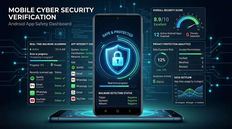 Mobile Cyber Security Verification Dashboard and Android App Malware Protection for Apkek Org